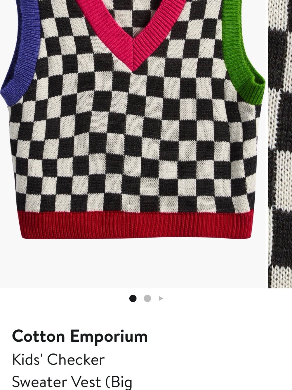 Cotton Emporium Kids checker sweater vest